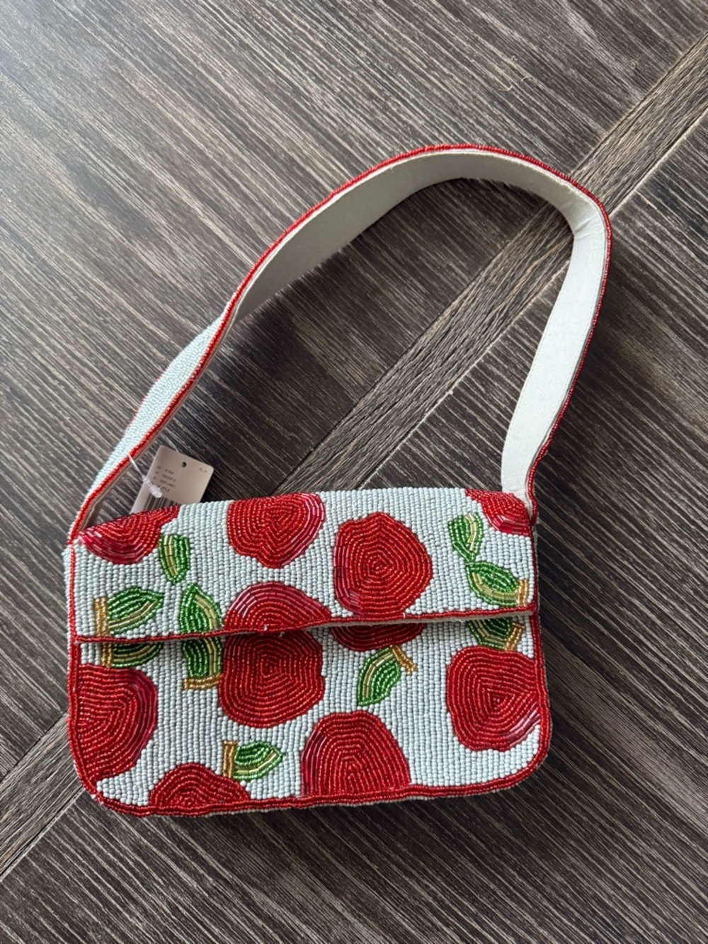 NWT Anthropologie Beaded Apple Fiona Purse Bag - Picture 3 of 8
